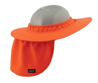 BRIM HARD HAT ORANGE WITH SHADE 100% POLYESTER - Hard Hat Accessories